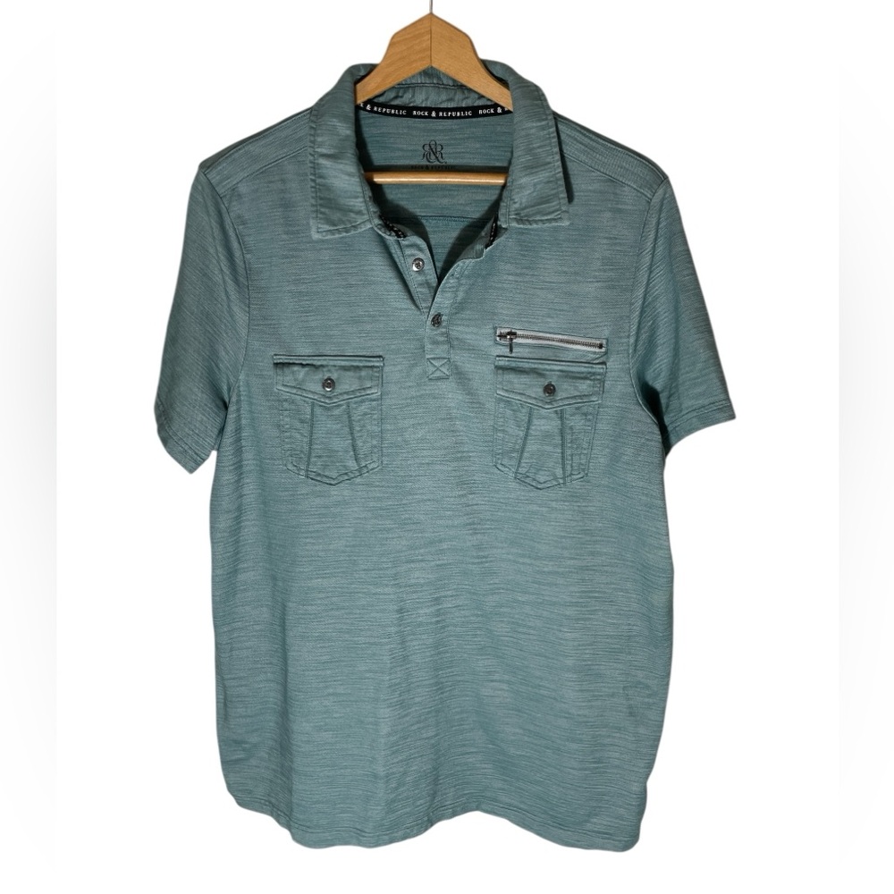 GG2- Rock & Republic Men’s XXL Green Polo Shirt